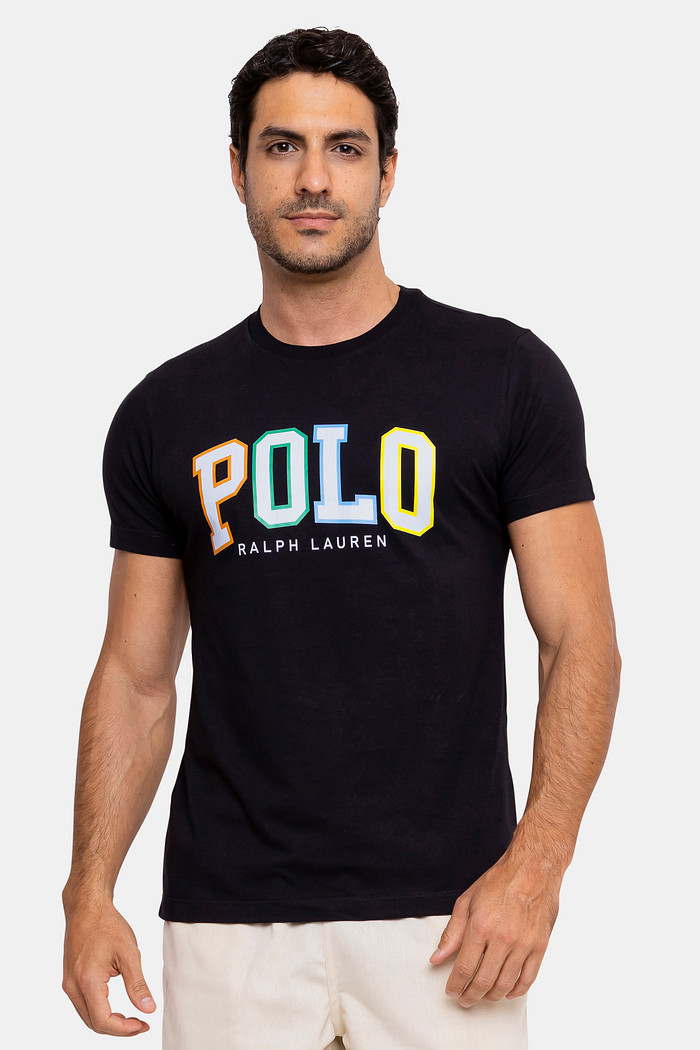 Camiseta Ralph Lauren Slim Fit Estampa Polo Preta