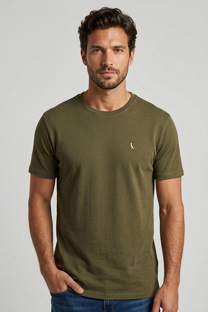 Camiseta Reserva Masculina Malha Crepe Verde Musgo Frente