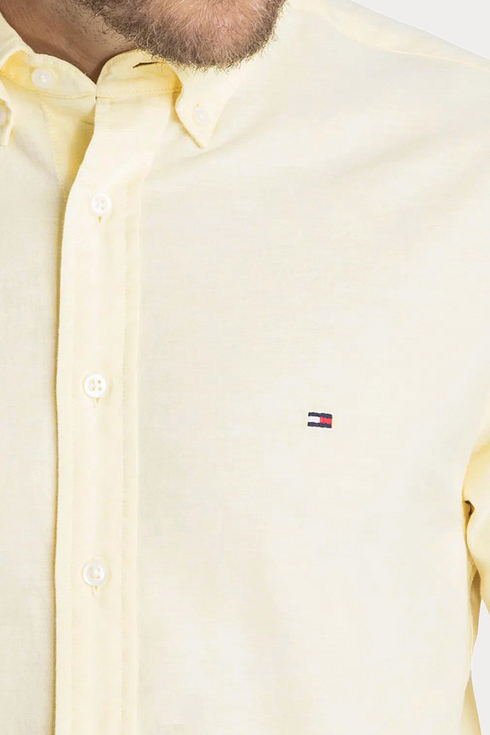 Camisa Tommy Hilfiger Regular Fit Cotton Oxford Amarela