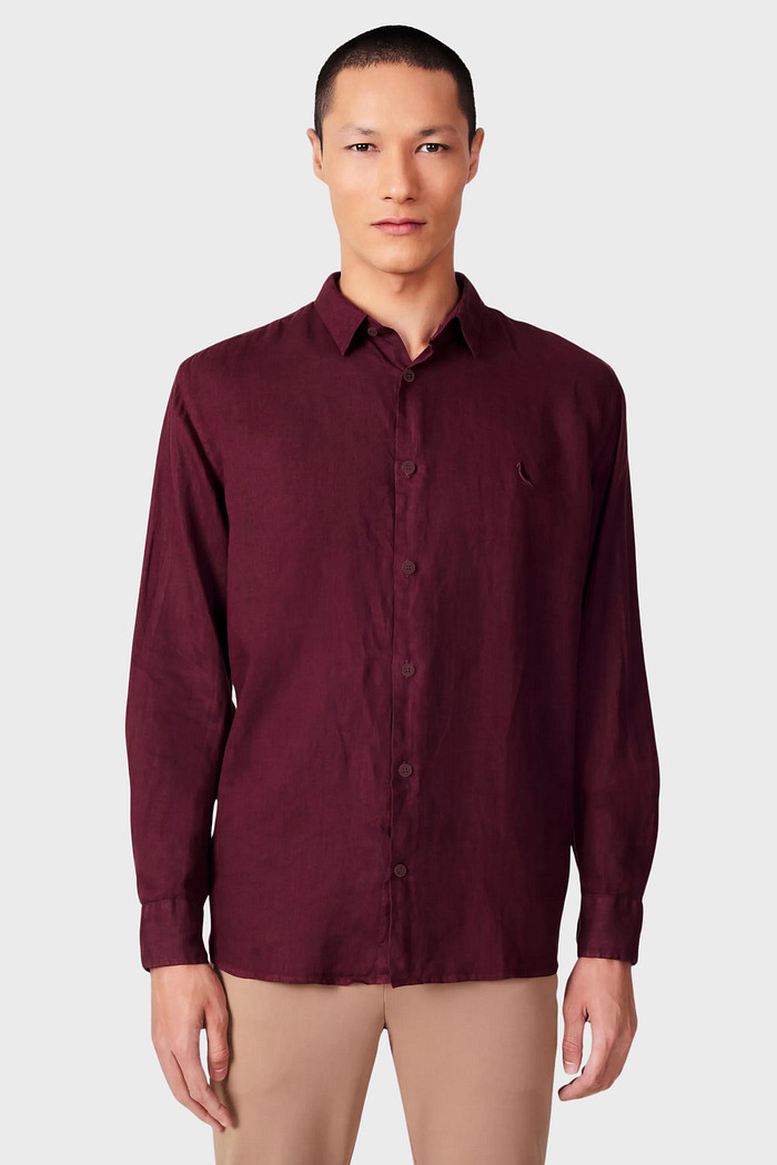 Camisa Reserva Masculina Linho Vinho Malbec