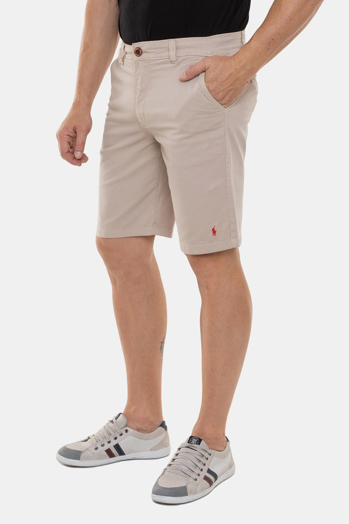 Bermuda Sarja Ralph Lauren Masculino Slim Básico Bege Areia