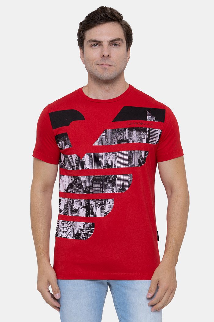 Camiseta Emporio Armani Aguia City New York Vermelha