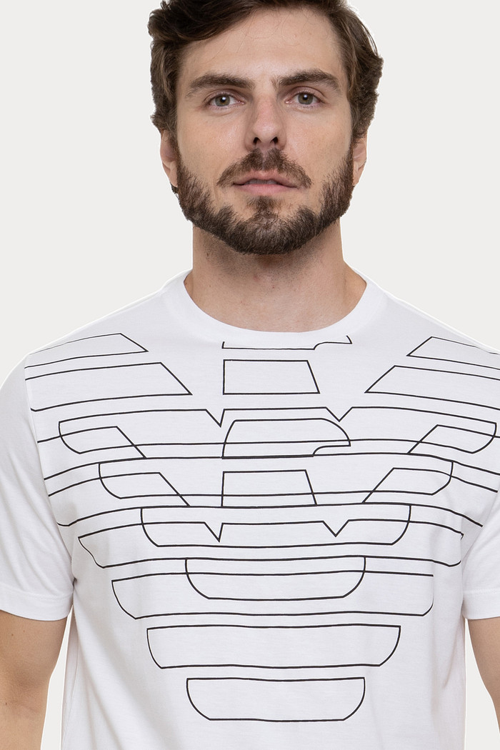 Camiseta Emporio Armani Aguia Logo Branca