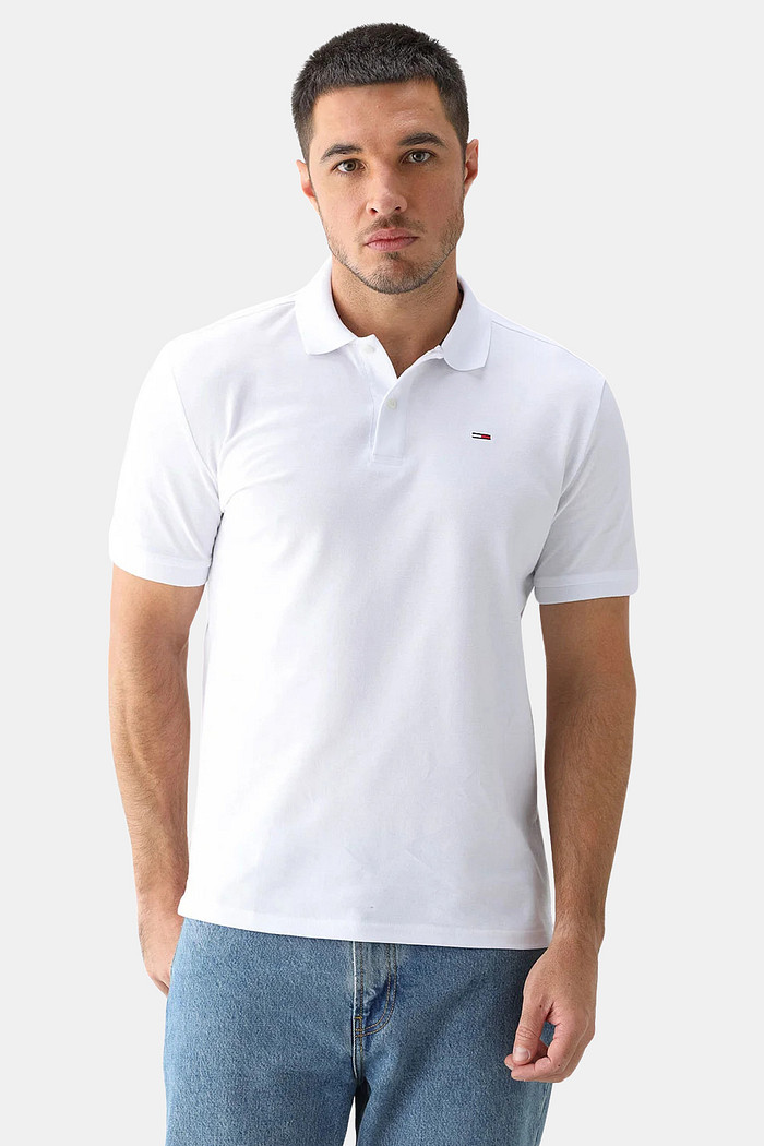 Camisa Polo Tommy Jeans Masculina Classica Slim Branca