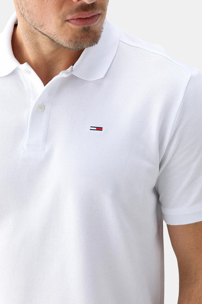 Camisa Polo Tommy Jeans Masculina Classica Slim Branca