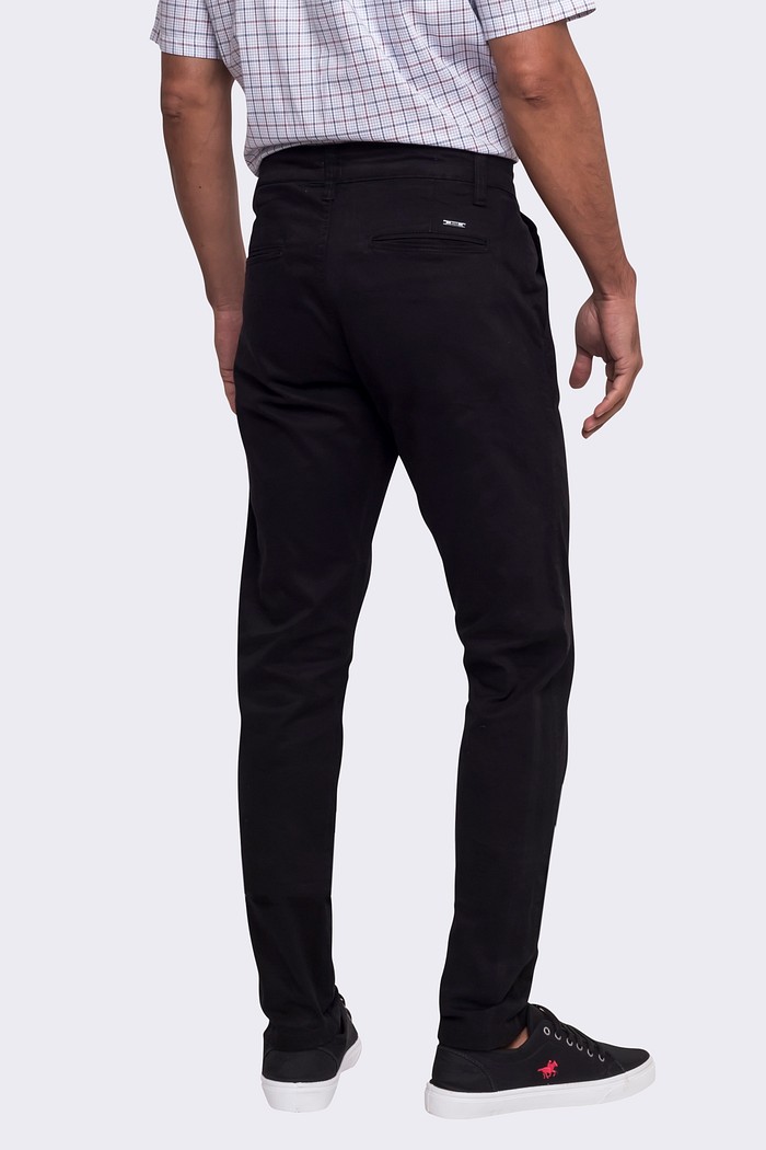 Calça Hugo Boss de Sarja Chino Stretch Slim Fit Preta