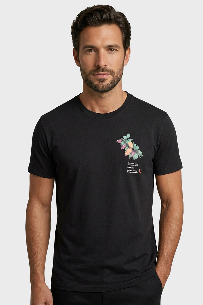 Camiseta Reserva Masculina Estampada Cacau Brasil Preta
