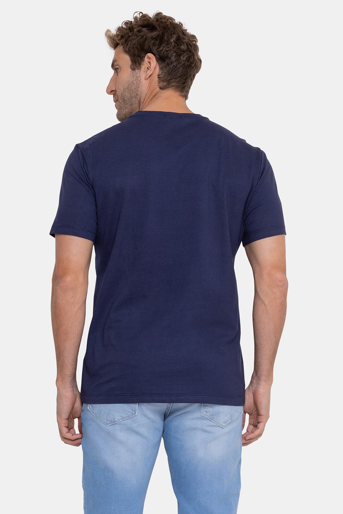 Camiseta Hugo Boss Regular Red Geometric Azul Marinho