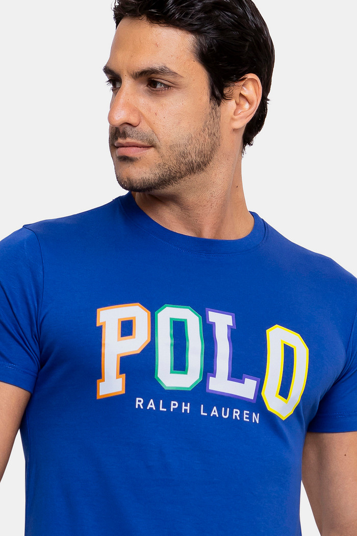 Camiseta Ralph Lauren Slim Fit Estampa Polo Azul