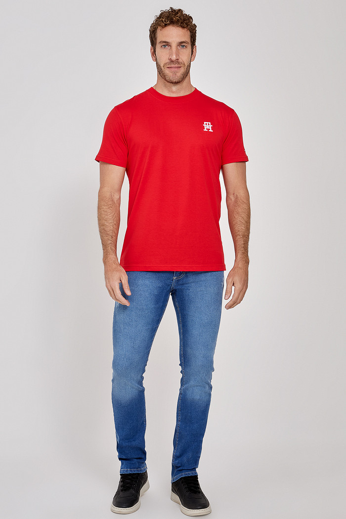 Camiseta Tommy Embroidery TH Logo Vermelha LifeStyle