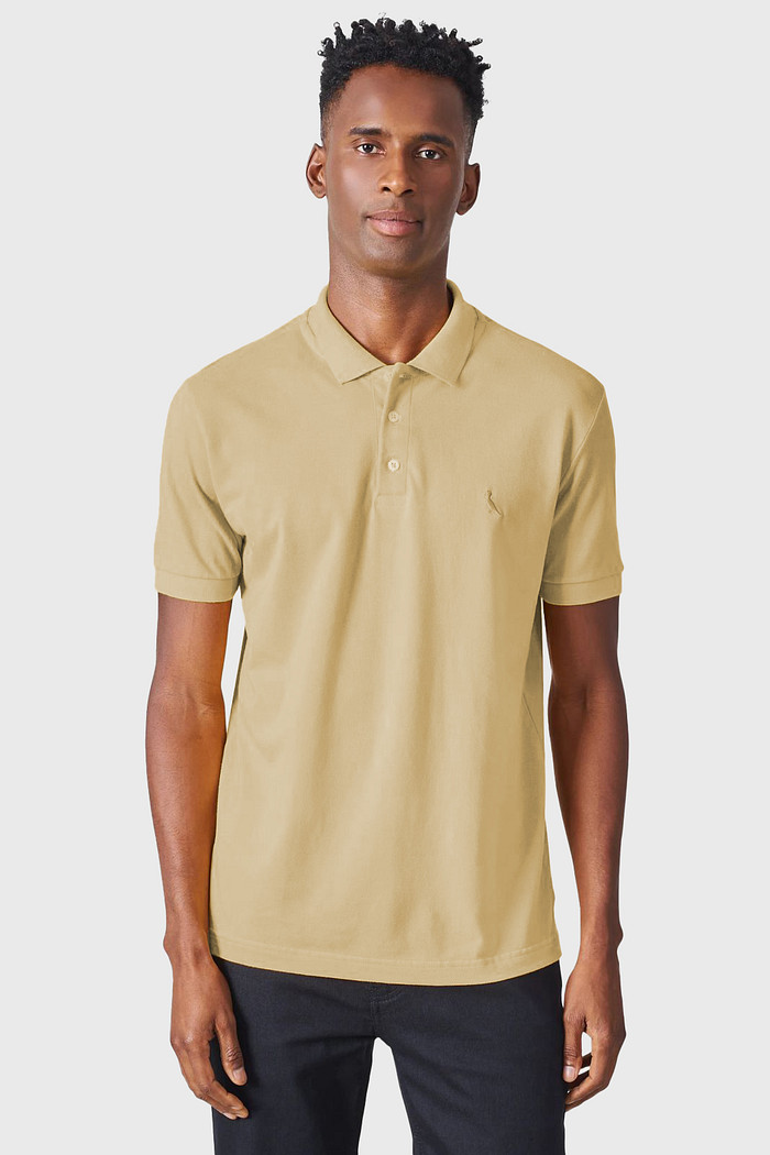 Camisa Polo Reserva Piquet Classica Gengibre Bege
