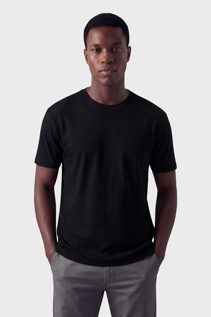 amiseta Reserva Regular Waffle Preta