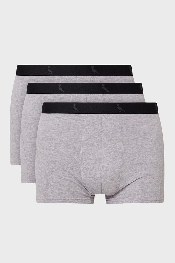 Kit 3 Cuecas Boxer Básicas Reserva Monocromática Cinza
