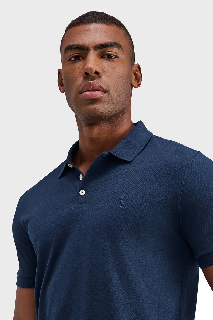 Camisa Polo Reserva Piquet Clássica Azul Marinho
