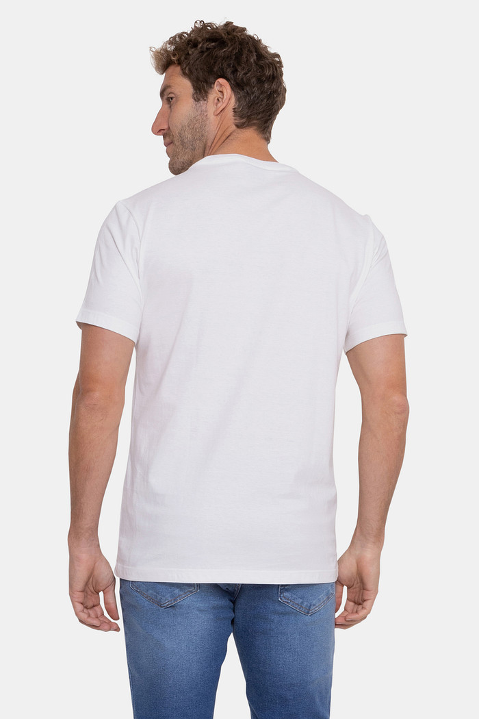 Camiseta Hugo Boss Regular Red Geometric Branca