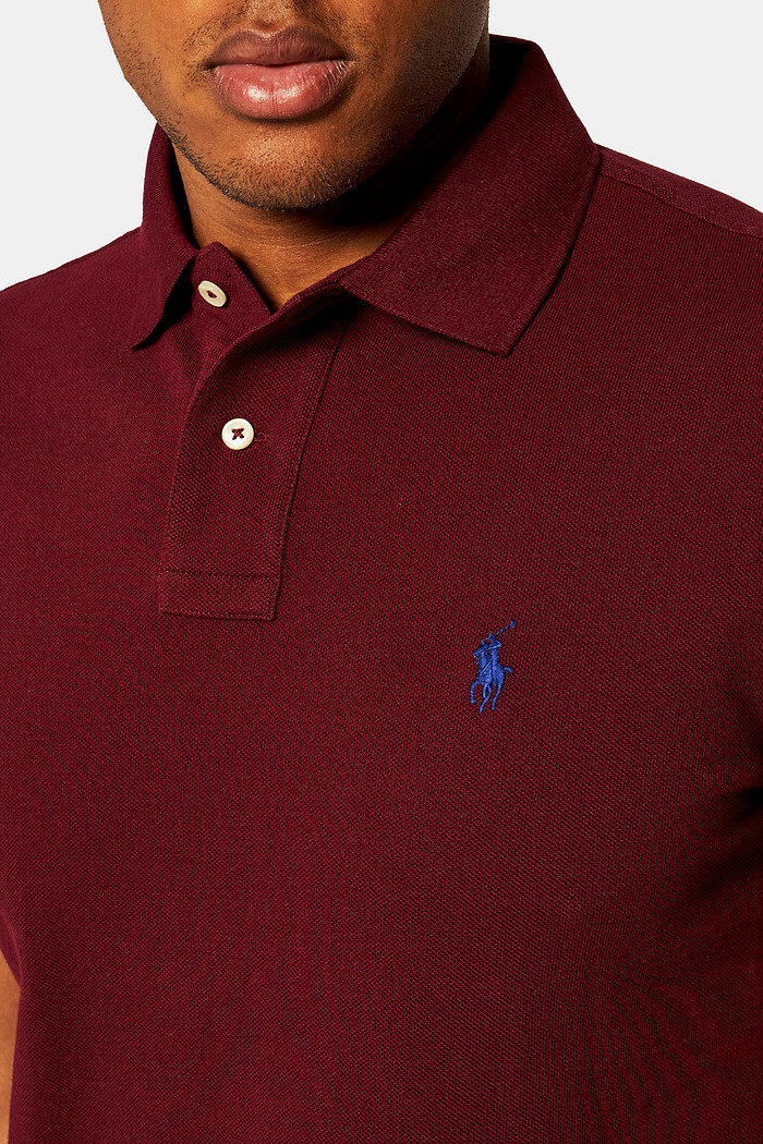 Camisa Polo Ralph Lauren Custom Fit Masculina Blue Icon Vinho