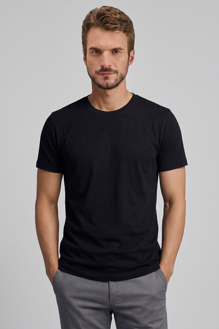 Camiseta Reserva Masculina Regular Cotton Comfort Preta Frente