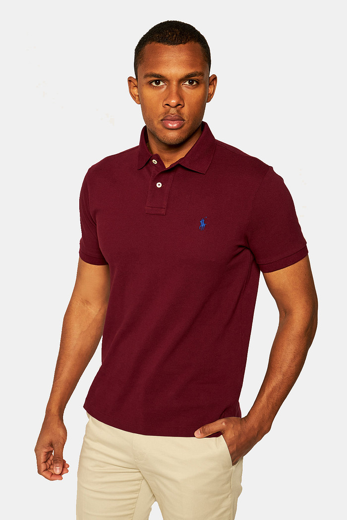 Camisa Polo Ralph Lauren Custom Fit Masculina Blue Icon Vinho