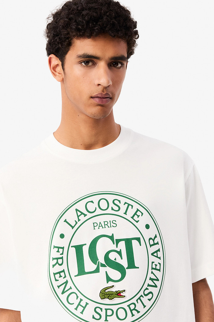 Camiseta Lacoste Classic Fit Paris French Sportswear Branca