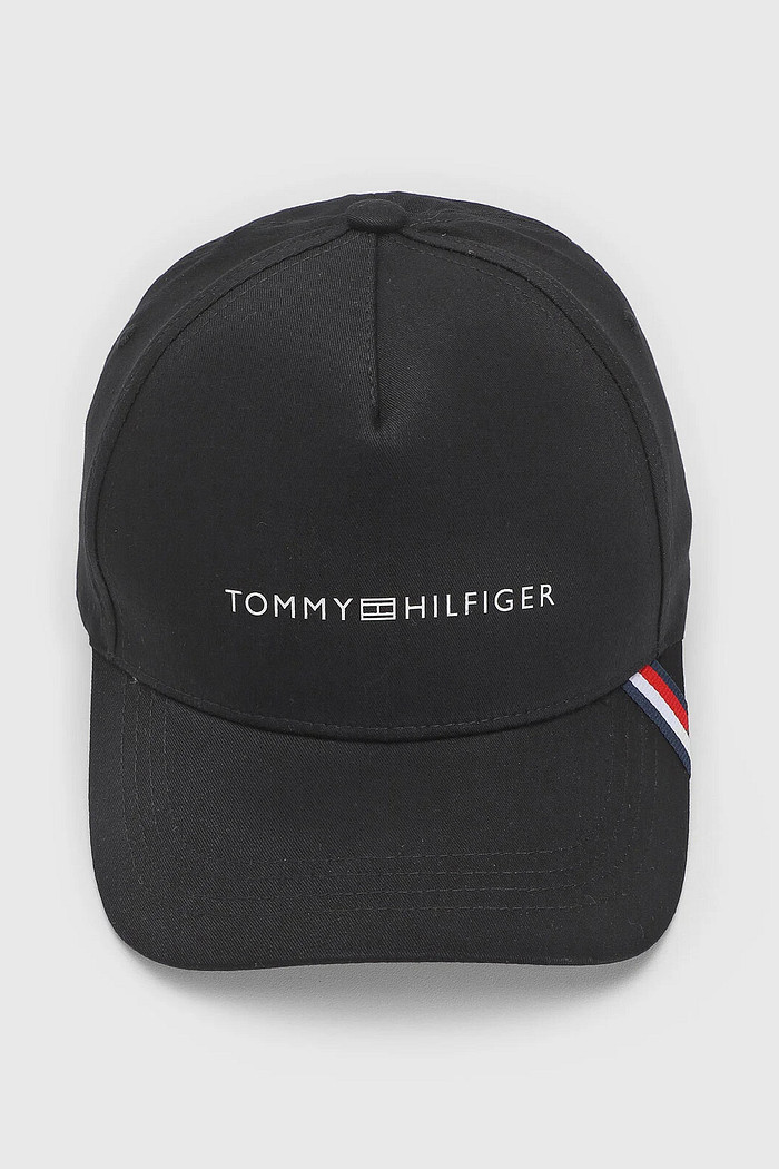 Boné Tommy Hilfiger Masculino Aba Curva Foundation Preto Frente