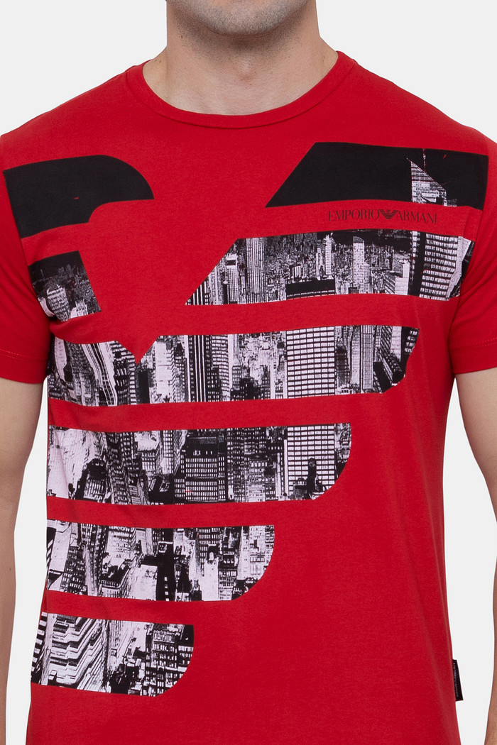 Camiseta Emporio Armani Aguia City New York Vermelha