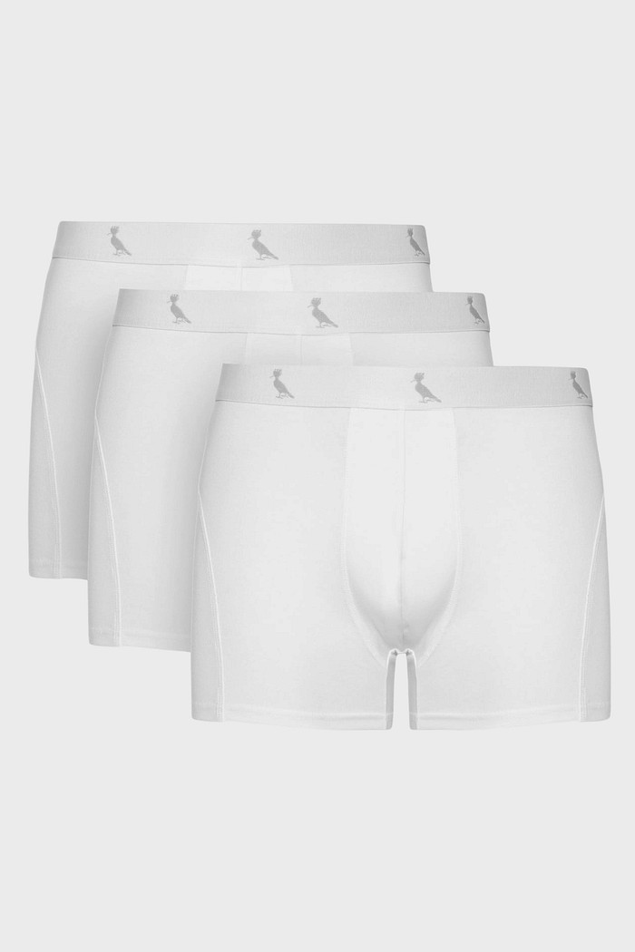 Kit 3 Cuecas Boxer Básicas Reserva Monocromática Branca