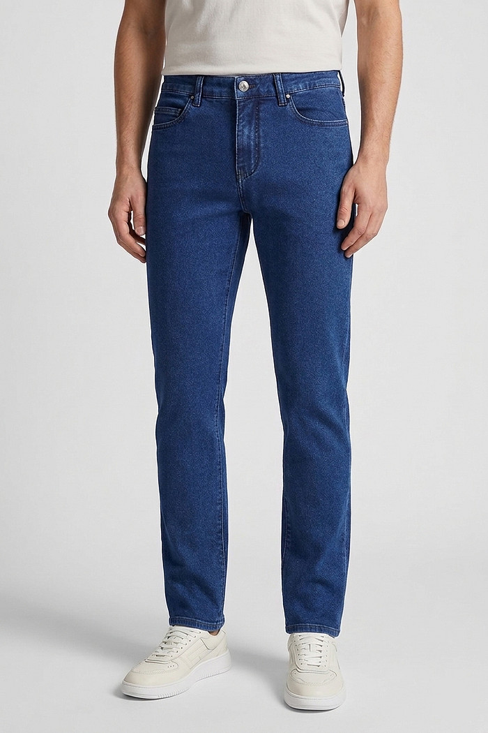 Calça Reserva Jeans Masculina Slim Moletom Lume Azul Índigo Frente