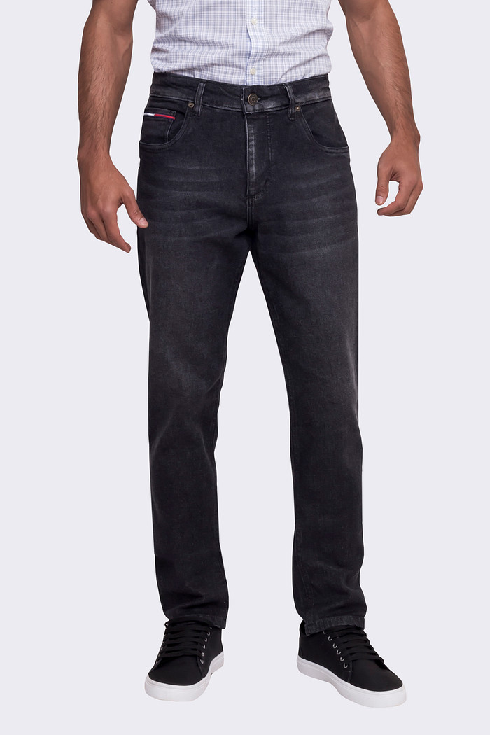 Calça Tommy Jeans Masculina Slim Tapered Preta