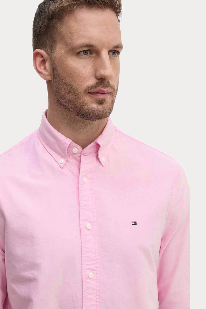 Camisa Tommy Hilfiger Regular Fit Cotton Oxford Rosa