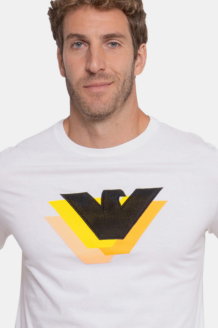 Camiseta Emporio Armani Aguia Waffle Branca