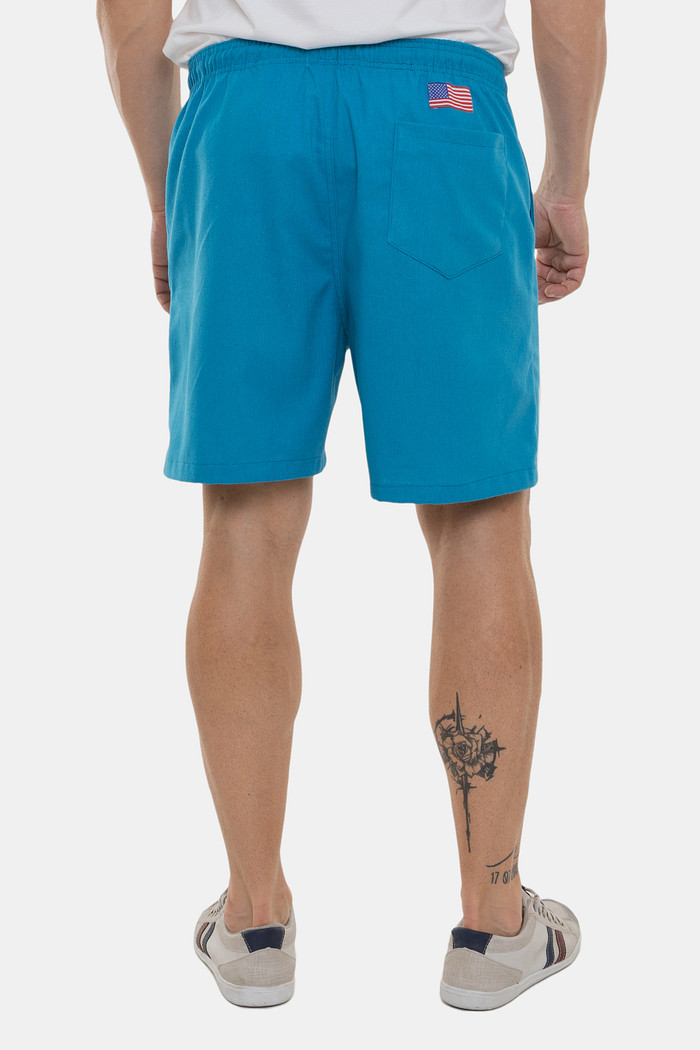 Short Ralph Lauren Linho Azul Turquesa