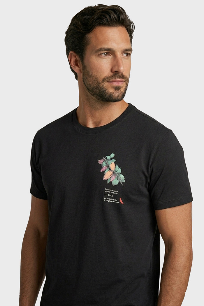 Camiseta Reserva Masculina Estampada Cacau Brasil Preta