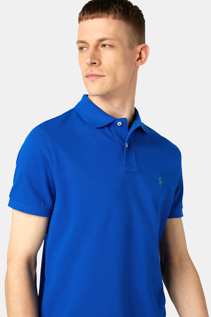 Camisa Polo Ralph Lauren Custom Fit Masculina Green Icon Azul