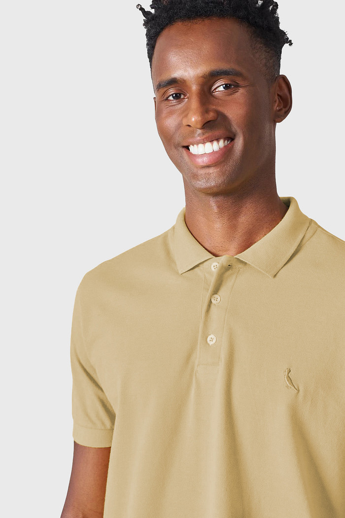 Camisa Polo Reserva Piquet Classica Gengibre Bege