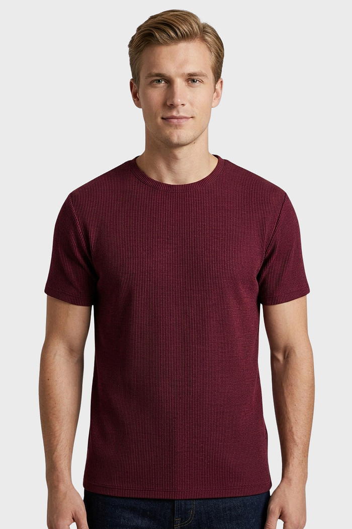 Camiseta Reserva Regular Waffle Vinho