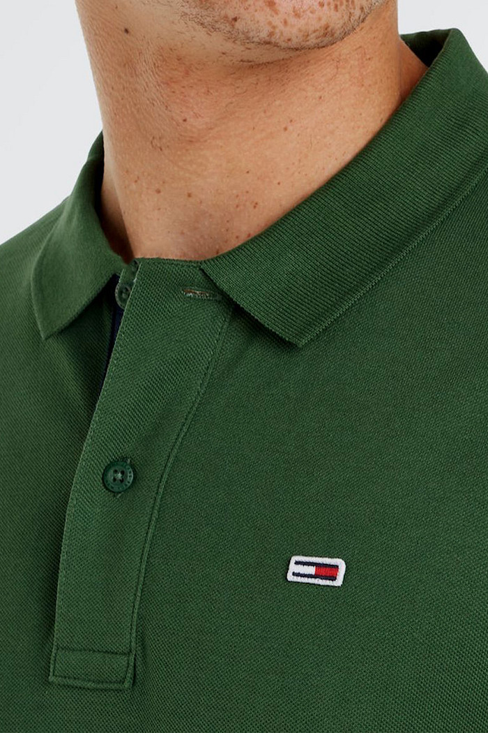 Camisa Polo Tommy Jeans masculina Classica Slim Verde Musgo