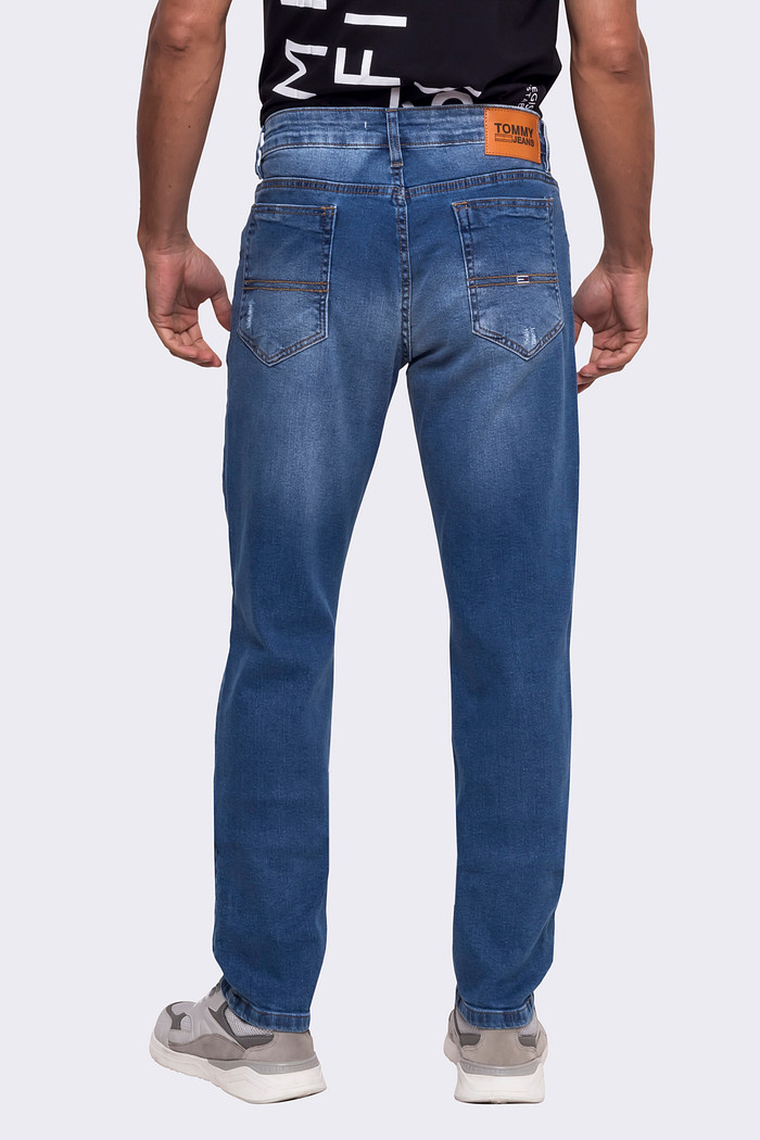 Calça Tommy Jeans Masculina Slim Tapered Azul