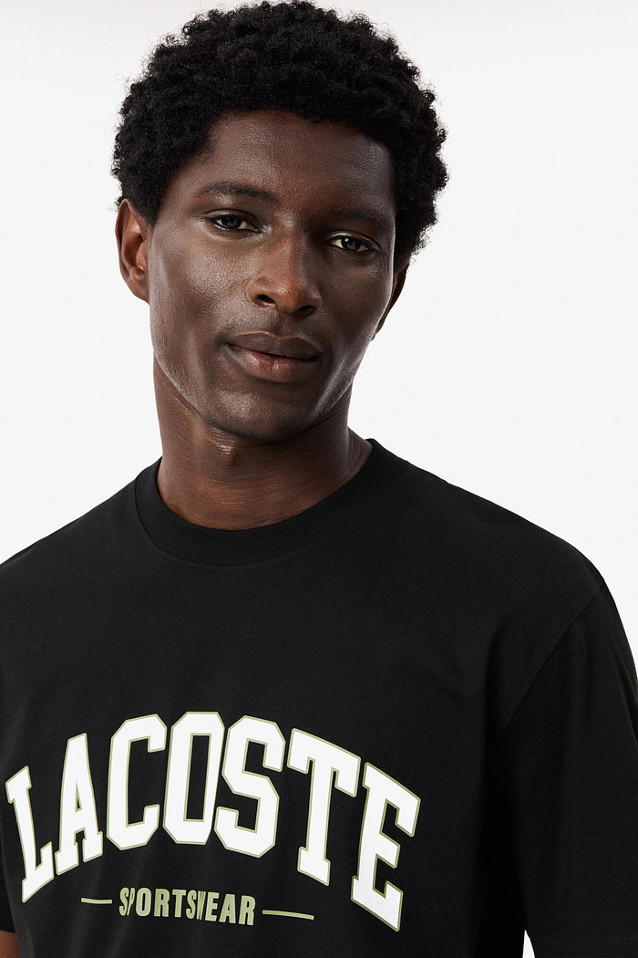 Camiseta Lacoste Classic Fit Sportswear Estampada Preta