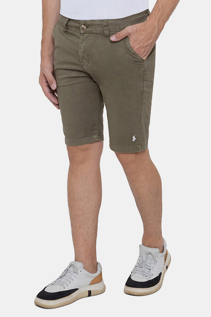 Bermuda Sarja Ralph Lauren Masculino Slim Stretch Verde Militar