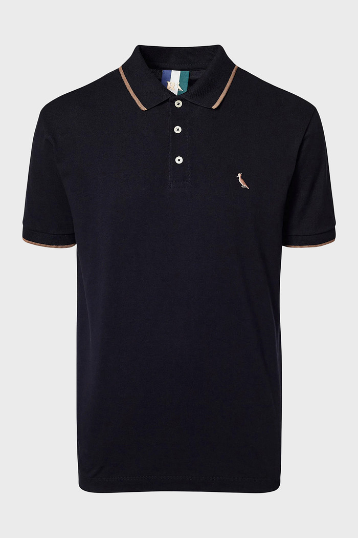 Camisa Polo Reserva Slim Enxuto Friso Único Preta