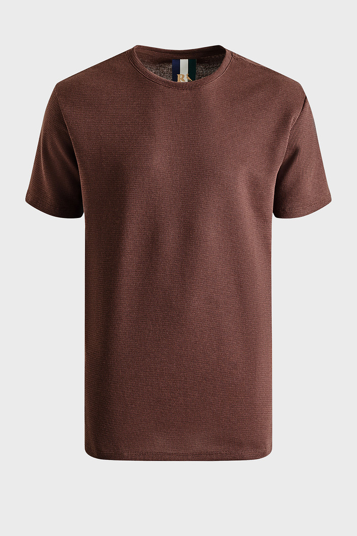 Camiseta Reserva Regular Waffle Marrom