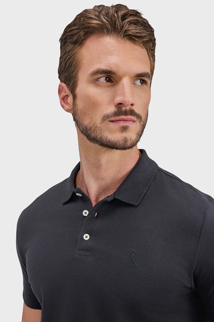 Camisa Polo Reserva Piquet Clássica Preta