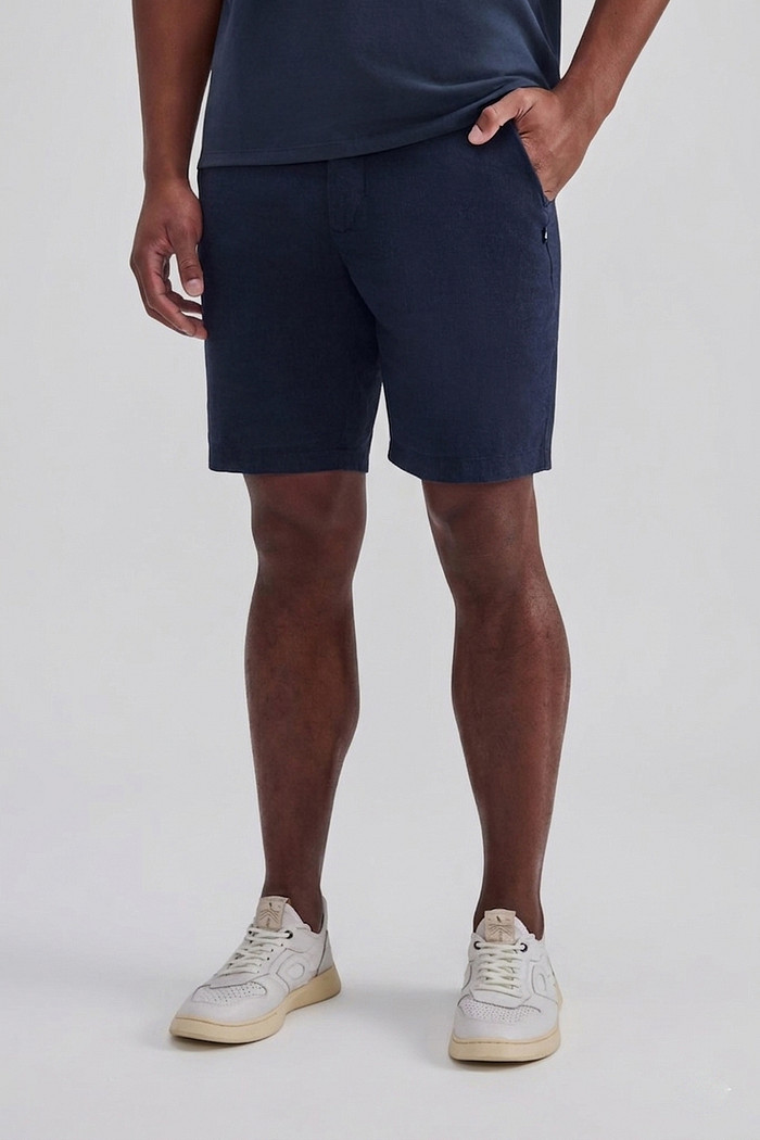 Bermuda Reserva Masculina Casual Linho Azul Marinho