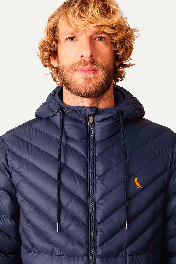 queta Reserva Masculina Puffer Uptown Color Bird Azul Marinho