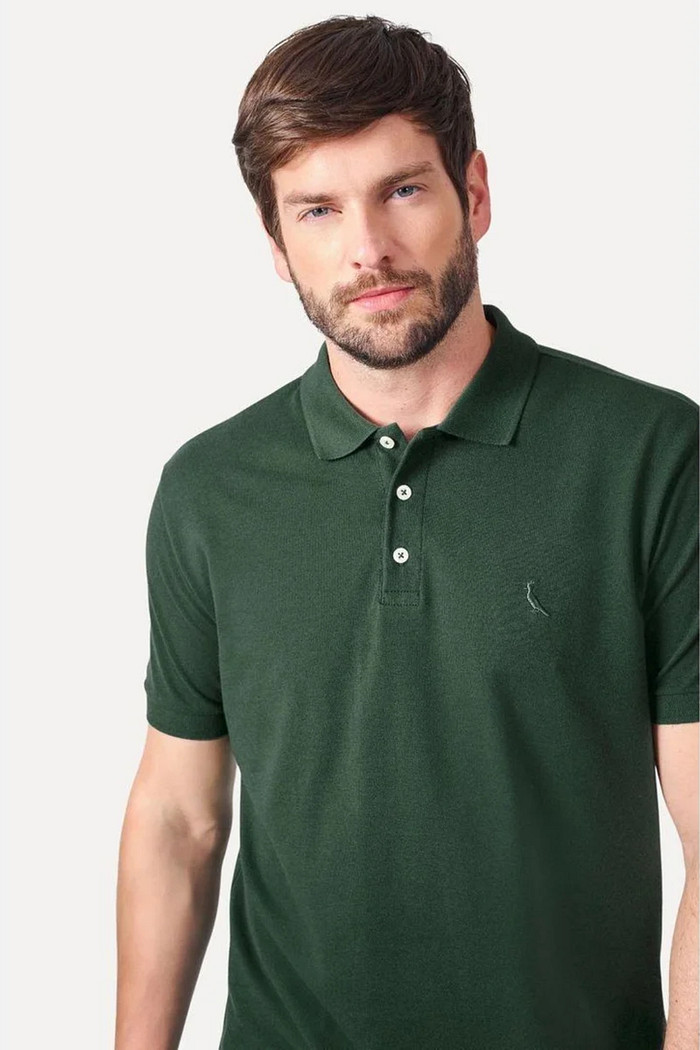Camisa Polo Reserva Piquet Clássica Verde Floresta