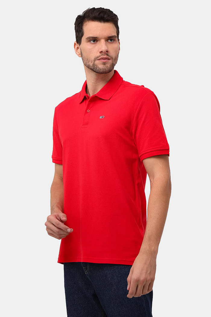 Camisa Polo Tommy Jeans Masculina Classica Slim Vermelha