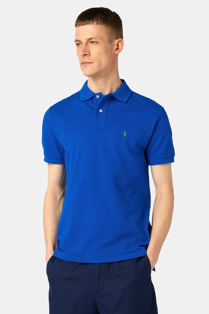 Camisa Polo Ralph Lauren Custom Fit Masculina Green Icon Azul