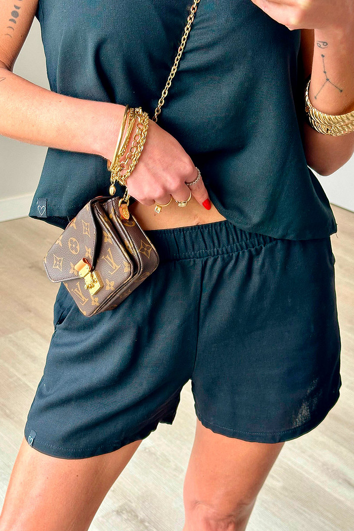 Shorts Linho Liz Preto
