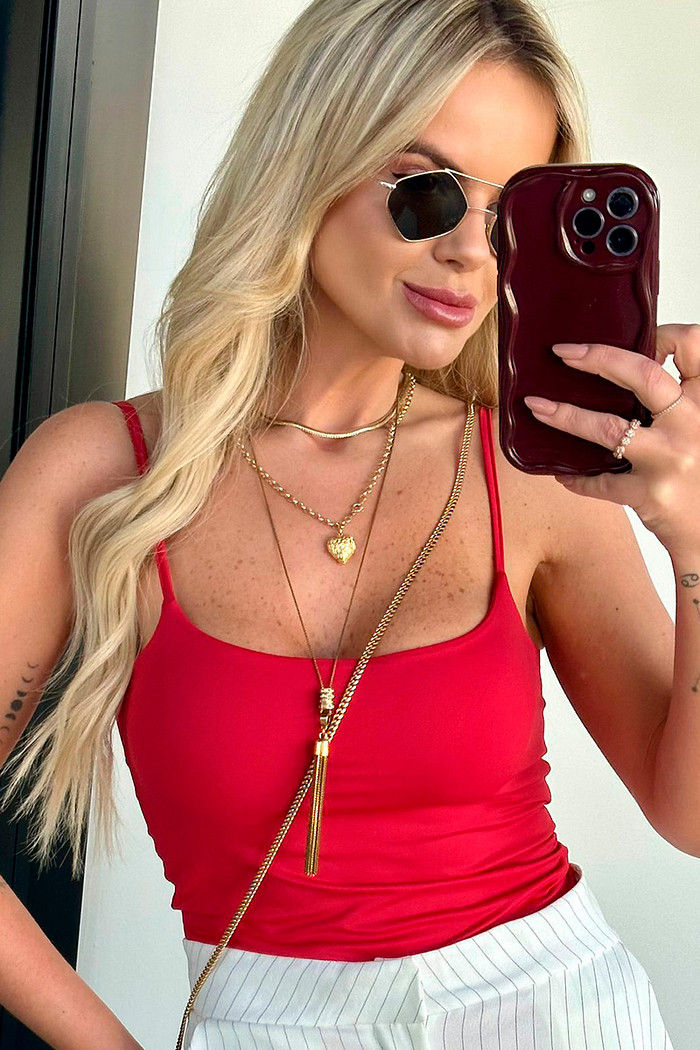 Blusa Alça Poli Vermelho