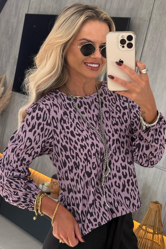 Blusa Lindsay Manga Longa Lavanda
